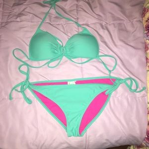 Teal two piece bikini